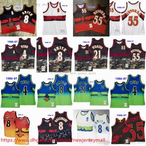 Personalizado XS-6XL Clásico Retro 1996-97 Impresión digital Baloncesto 55 Dikembe Mutombo Jersey Vintage 8 Steve Smith 4 Spud Webb Jerseys Transpirable Deporte Hombre Mujer Jóvenes Niños