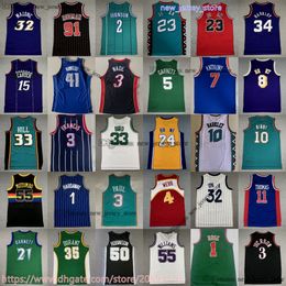 Maillot de basket-ball rétro classique, Vintage Iverson Nash Anthony Ewing Carter McGrady Hardaway Garnett Malone Mutombo Bibby Kemp Payton Barkley Bryant Williams James