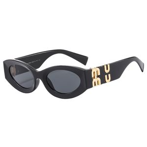 Miu Gafas de sol Gafas de moda Marco ovalado Gafas de sol de diseñador para mujer anti-radiación UV400 Lentes polarizadas para hombre Anteojos retro Con caja original AAA +