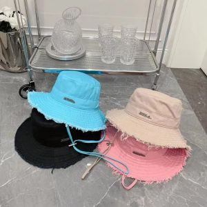 Mix 5 Colors Newest Wide Brim Hats Designer Bucket Hat for Women Frayed Cap