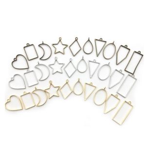 Mix Couleur Métal Figure Géométrique Diy Charms pour Collier Bracelet Fabrication de Bijoux Composants Pièces Prix de Gros