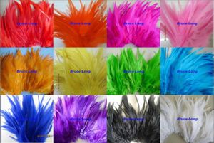 Mélangez des couleurs de coq plumes de faisan plume diy collier de boucles d'oreille chapeau masque décor de plumes bœuf 1000pcs 46 pouces 1015cm7806166