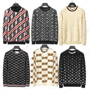 Diseñador otoño lujo para hombre suéter ropa jersey slim fit punto casual sudadera geometría patchwork color impresión moda masculina lana jersey lanudo