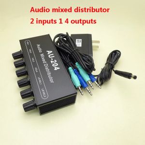 Mezclador Audio Audio Signal Board de mezclador 2 vías 4 vías Ayudos de salida Auriculares Amplificador de potencia Mezclamiento de la placa del amplificador W Control de tono