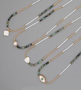 MIYUKI Glass Beads Strands Pearl Evil Eye Pendant Collier pour les femmes Gift9726606