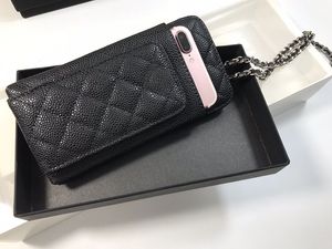 Cartera para teléfono móvil Bolso cruzado Monedero Bolso de mano de lujo Cuero genuino Embalaje original Diseñador Titular de la tarjeta de crédito Bolso con cremallera de moda