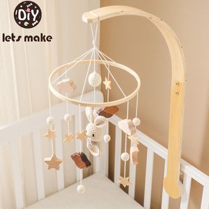 Mobiles# Baby Wooden Bed Bell Cartoon Rabbit Mobile Hanging Rattles Toy Hanger Crib Mobile Bed Bell Wood Toy Holder Arm Bracket Kid Gifts 230602