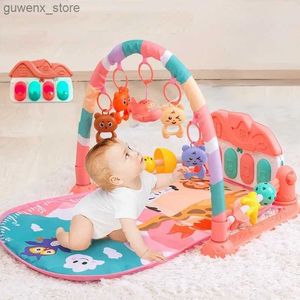 Mobiles # Nouveau bébé musical joueur de jeu de matrices pour piano Activité gymnase avec hangl doll Mat éducatif Baby Activities Mat pour bébé 3-12 mois cadeau y240415y240417wby9