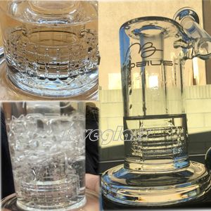 Mobious Glass Water Bongs Hookahs Stereo Matrix Perc Smoking Pipe Recycler Dab Rig Cigarette Accesorio con junta de 18 mm