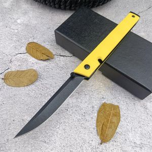 Modelo 7096, cuchillo EDC de bolsillo ligero, hoja de 8Cr13Mov, mangos de nailon amarillo/negro/azul, herramientas tácticas de autodefensa para acampar