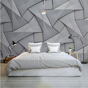 Moderne 4D Papier Peint pour Murs Ciment Tissu En Soie Fonds d'écran Stéréoscopique Gris Mural Chambre Salon Décoratif