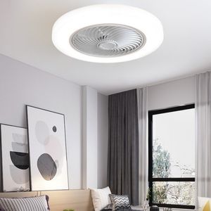 Application Bluetooth moderne Bluetooth Ventilateur de plafond intelligent avec lampe à télécommande Ventilateur de décoration intérieure intégrée Lampe