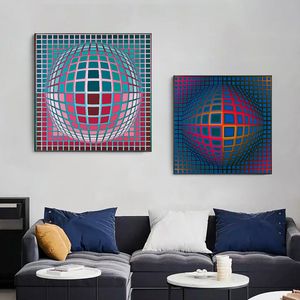 Pósteres abstractos modernos e impresiones patrones geométricos lienzo pintura Cuadros de pared para sala de estar dormitorio decoración del hogar Cuadros