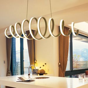 Lámpara colgante led de aluminio moderna, lámpara colgante de resorte, luz interior exterior, luces interiores ac85265v l800 l1000mm