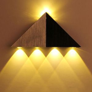 Lampes murales de chambre à coucher modernes Triangle éclairage domestique luminaires Luminaire argent brossé 3W 4W 5w lumières de couloir 3 ans de garantie