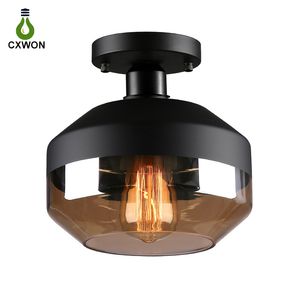 Plafonnier moderne loft pour chambre E27 intérieur Vintage fer intérieur lampe confortable décor maison couloir allée 110V 220V noir