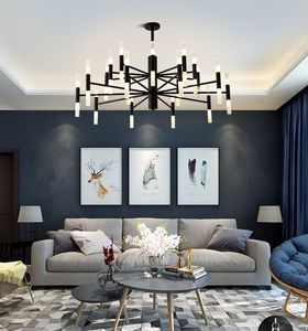 Lampes modernes créateur de mode noir or LED plafond Art déco suspendu lustre lampe pour cuisine salon Loft chambre