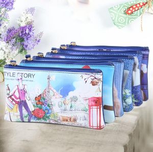 Moderne Mädchen Cartoon Geldbörse China Kosmetiktaschen Pu wasserdichte Kulturtasche Kinder Eule Reißverschluss Handtasche Kupplung Make-up-Tasche im europäischen Stil