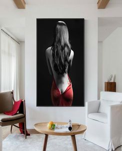 Carteles y estampados modernos de mujeres desnudas Arte de pared Pintura de lienzo sexy desnudo para sala de estar decoración del hogar sin marco1302361