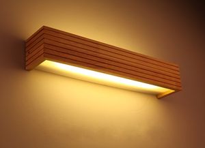 Lâmpada LED de estilo japonês moderno Lâmpada de parede de madeira de carvalho arandela para iluminação doméstica do quarto, arandela de parede em madeira maciça LLFA