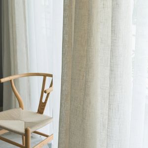 Modern Japanese style linen curtain Thicken sheer curtains contracted bedroom wave window balcony tulle shading window screen 240110
