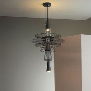 Pendre LED moderne Lumière pour salle à manger Iron Iron Art Design Home Decor Lampe suspendue Black / Gol
