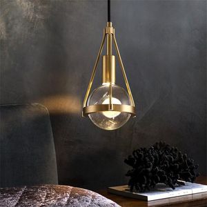 Moderne De Luxe Cuivre Cristal LED Pendentif Lumières Cuisine Suspension Lampe Restaurant Éclairage Salle À Manger Chambre Chevet Luminaire Lampes