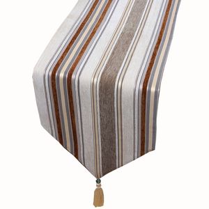 Nappe de table rectangulaire haut de gamme en velours à rayures de luxe moderne pour la décoration de fête de table à manger de mariage de Noël 4 taille choisir