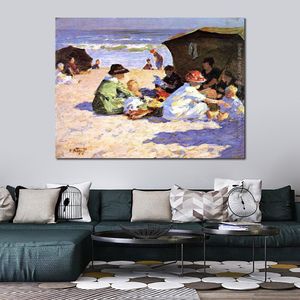 Paysages marins modernes toile mur Art une journée au bord de la mer Edward Henry Potthast peinture à la main célèbre oeuvre meilleur cadeau