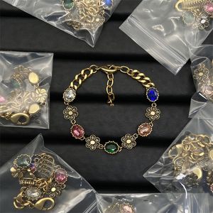 Bracelet minimalisme de style moderne homme personnalisé bracelets de créateurs de luxe plaqué or argent bracelets de charme en forme de fleur avec diamant en gros zl177 I4