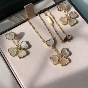 Diseñador de collares de estilo moderno para mujer minimalismo collar de moda clásico pendientes conjunto de joyas diseño de nicho sensación llena de collares de diamantes regalos zl179 I4