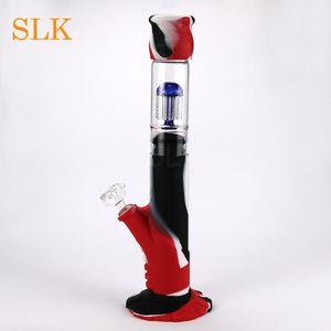 Estilo moderno alto bong Silicona Bongs Hookah inferior y superior medio filtro de vidrio dab rig plataformas petroleras Precio al por mayor 420