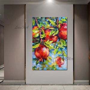 Pintura de pared moderna arte acrílico abstracto lienzo hecho a mano obras de arte hermosas imágenes de flores frutas sin maracés pintadas