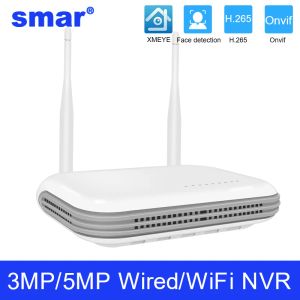 Módulos SMAR NUEVO WIFI NVR 8CH CCTV NVR para la cámara IP de 5MP/3MP detectar la grabadora de video de red H.265 P2P Sistema de vigilancia de video
