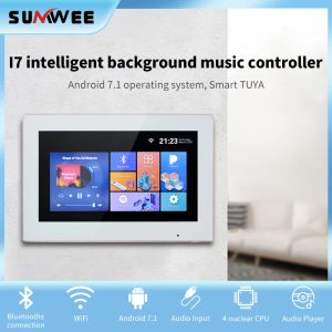 Modules Amplificateur mural Tuya WiFi Bluetooth Mini Smart 7.1 Android Back Music Player Home Theatre System Screen Hifi Sumwee