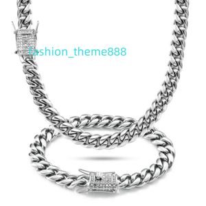 Chaîne à maillons cubains Moissanite Chaîne en or pour hommes Chaîne Moissanite en or sterling 18 carats Chaîne cubaine Collier Hip Hop pour hommes de 6 à 18 mm de large. Longueur 40-75 cm Cadeau Saint Valentin