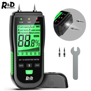 Moisture Meters R D MT19 Wood Moisture Meter Digital Humidity Meters Wall Hygrometer Timber Damp Detector Building Humidity Tester Carton 230804