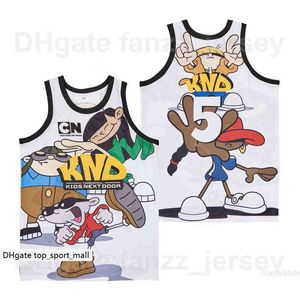Moive Cartoon TV Series Codename Kids Next Door 5 Basketball Jersey Hommes Respirant Pour Les Fans De Sport HipHop Pur Coton Chemise Uniforme Bon En Vente