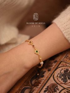 MONETS GRADY DESIGN S925 Pure Silver Eater d'eau douce Pearl Duobao Bracelet Small and Exquis Gift
