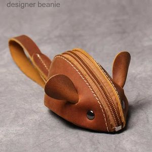 Money Clips Genuine Leather Coin Purse Creative Cute Mouse Storage Bag Trend Zipper Pocket Men Women Portable Wallets Children's Key BagsL231117