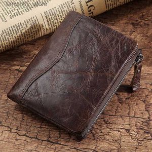 Money Clips HUMERPAUL Short Wallet for Men Genuine Leather RFID Wallets with Card Holder Bifold Zip Coin Pocket billetera hombre Small Q230921
