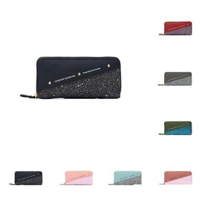 Pinces à billets New Money Clips Purse Womens Long Double Zipper Large Capacity Wallet Drop Delivery Jewelry Dhgarden Dhyev