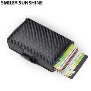 Money Clips Top Quality Rfid Wallet Men Money Bag Mini Purse Male Aluminium Card Wallet Small Clutch Leather Wallet Thin Purse Carteras 2022 Q230921