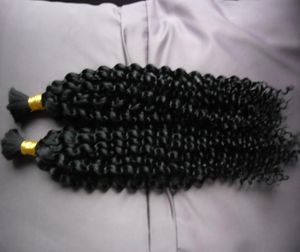 Mongol Afro Kinky Curly sans trame de cheveux humains en vrac pour le tressage 100g Kinky Curly Mongol Bulk Hair 1pcs Human Braiding Hair Bulk5357959