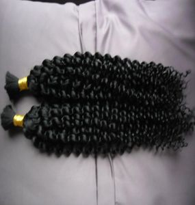Mongol Afro Kinky Curly pas de trame de cheveux humains en vrac pour le tressage 100g Kinky Curly Mongol Bulk Hair 1pcs Human Braiding Hair Bulk6984481