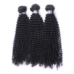 Bundles de tissage de cheveux vierges crépus mongols non transformés Afro Kinky Curly mongole Remy Extension de cheveux humains 3Pcs / Lot Couleur naturelle