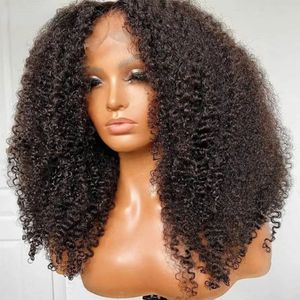 Perruque mongole crépue bouclée cheveux humains 13x4 bouclés avant de lacet perruques HD dentelle transparente afro bouclés perruque de dentelle synthétique pour les femmes 180 densité