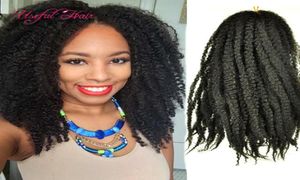 Cheveux tressés synthétiques mongols 18 pouces Afro crépus bouclés marley tresse extension de cheveux bouclés navire marley crochet tresses cheveux e4097235