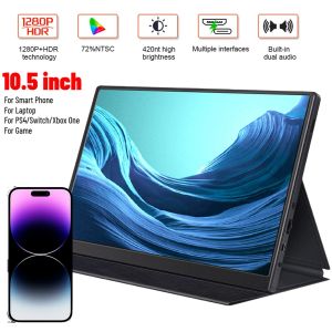 Moniteurs 10,5 pouces HD Panneau LCD IPS Monitor 1920x1280p Écran d'affichage USB TYPEC HDMICOMPATIBLE pour PS4 / Switch / Xbox One / Phone ordinateur portable