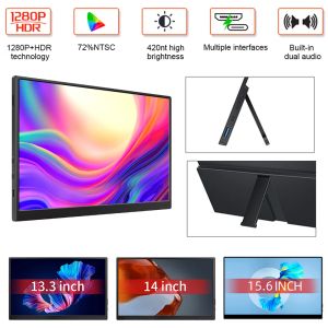 Monitores de 15.6 pulgadas Panel táctil Monitor portátil 1920*1080 IPS FHD Dual Speak Speaker Pantalla de juegos de pantalla extendida para PS4/5 Switch PC